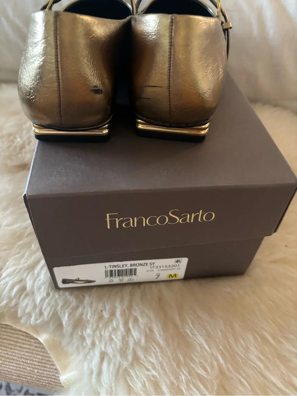 Franco Sarto Gold Mary Jane Flats 7